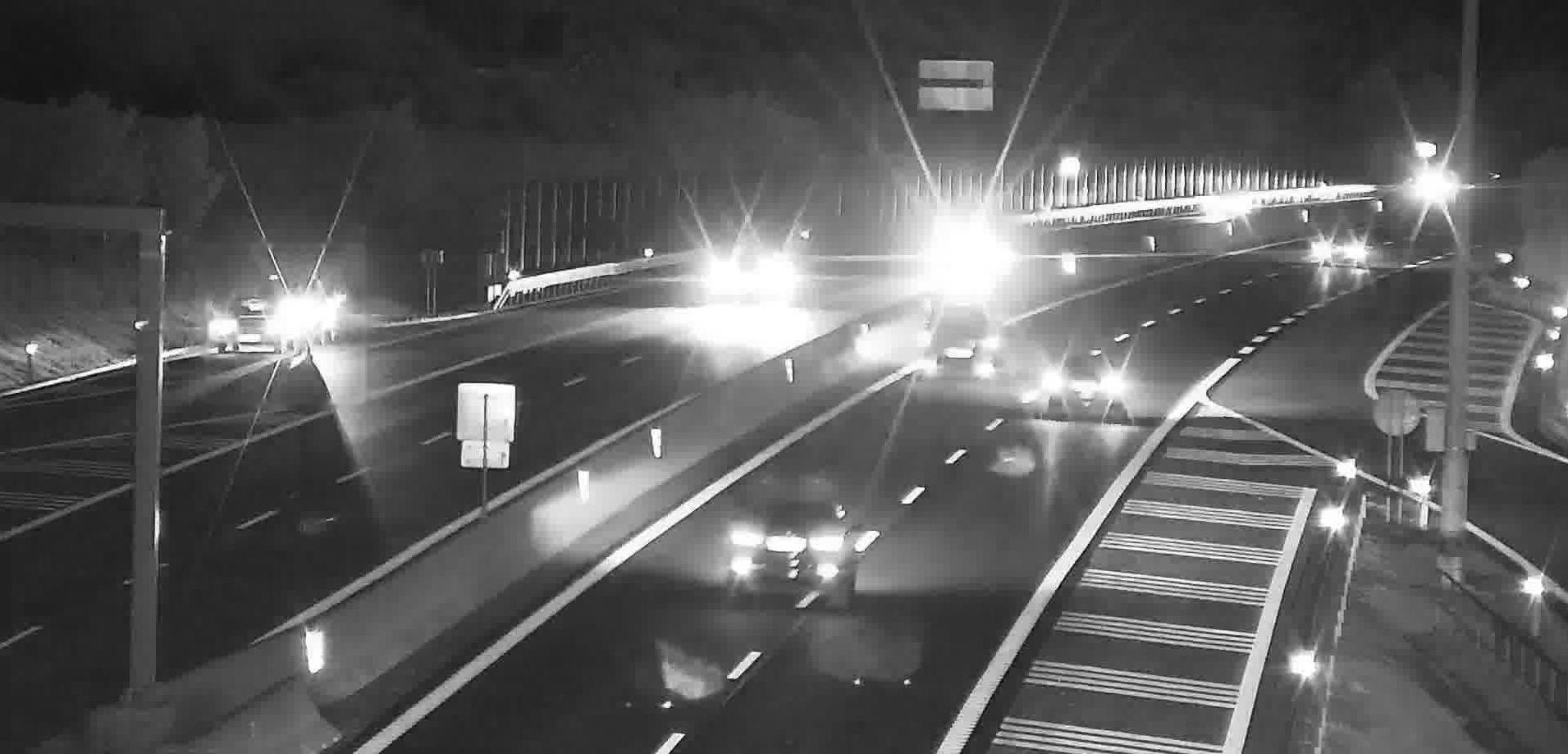 Traffic camera view with a detected stopped vehicle
